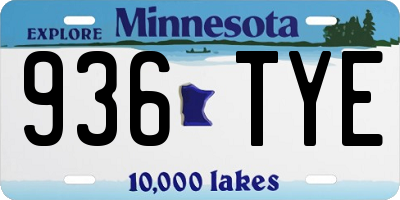 MN license plate 936TYE
