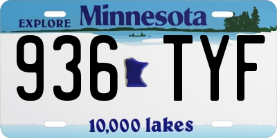 MN license plate 936TYF