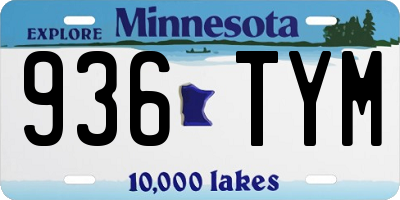MN license plate 936TYM