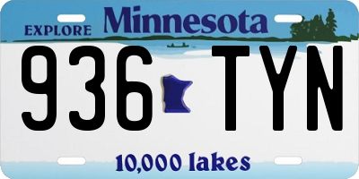 MN license plate 936TYN