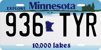 MN license plate 936TYR