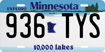 MN license plate 936TYS