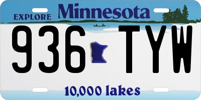 MN license plate 936TYW