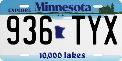 MN license plate 936TYX