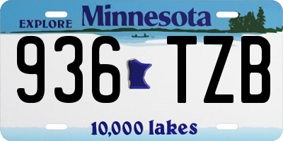 MN license plate 936TZB