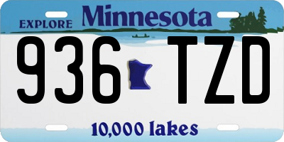 MN license plate 936TZD