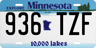 MN license plate 936TZF