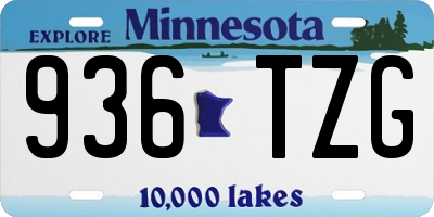 MN license plate 936TZG