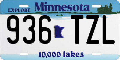 MN license plate 936TZL