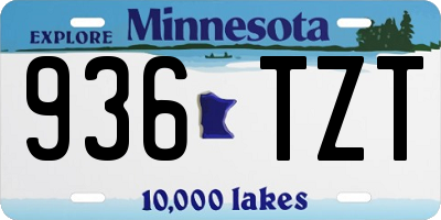 MN license plate 936TZT