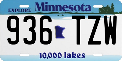 MN license plate 936TZW