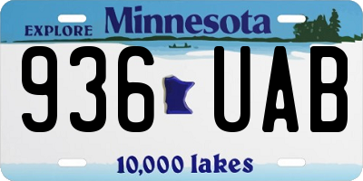 MN license plate 936UAB