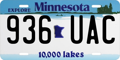 MN license plate 936UAC