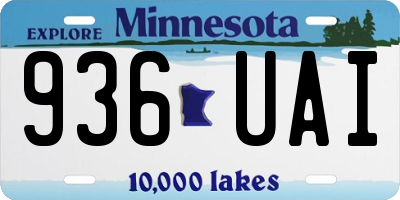 MN license plate 936UAI