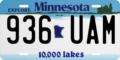 MN license plate 936UAM