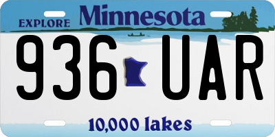MN license plate 936UAR