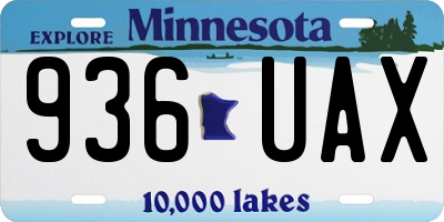 MN license plate 936UAX