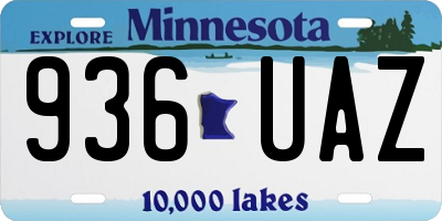 MN license plate 936UAZ