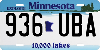 MN license plate 936UBA