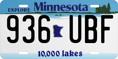 MN license plate 936UBF
