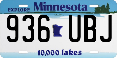 MN license plate 936UBJ