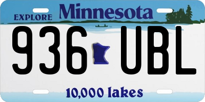 MN license plate 936UBL