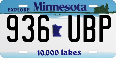 MN license plate 936UBP