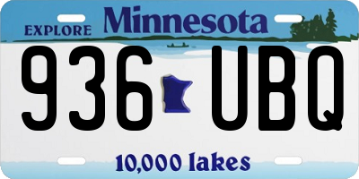 MN license plate 936UBQ