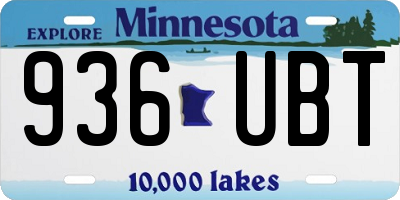 MN license plate 936UBT