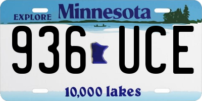 MN license plate 936UCE