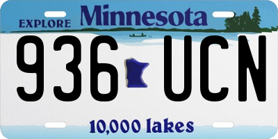 MN license plate 936UCN