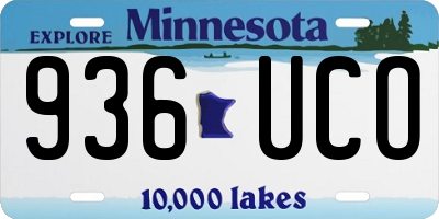 MN license plate 936UCO