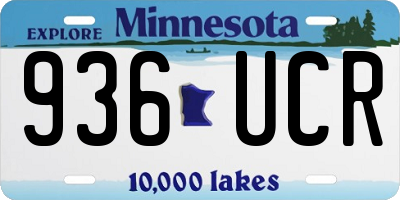 MN license plate 936UCR