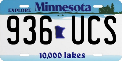 MN license plate 936UCS