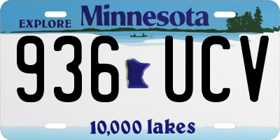 MN license plate 936UCV