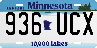 MN license plate 936UCX