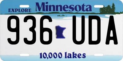 MN license plate 936UDA