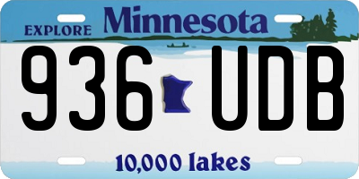 MN license plate 936UDB