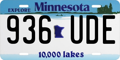 MN license plate 936UDE