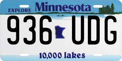 MN license plate 936UDG