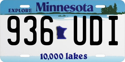 MN license plate 936UDI