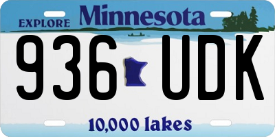 MN license plate 936UDK
