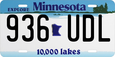 MN license plate 936UDL