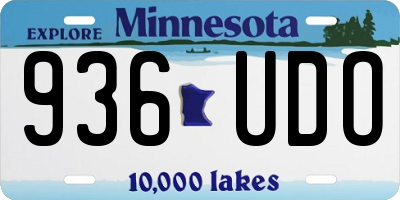 MN license plate 936UDO