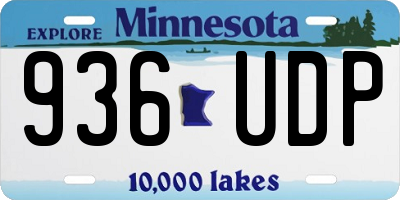 MN license plate 936UDP