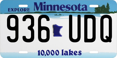 MN license plate 936UDQ