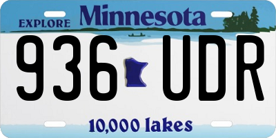 MN license plate 936UDR