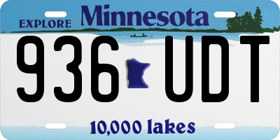 MN license plate 936UDT