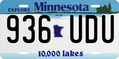 MN license plate 936UDU