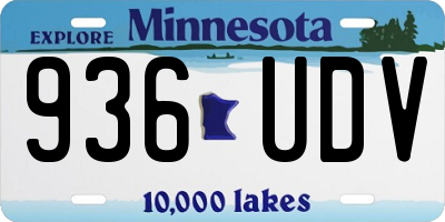 MN license plate 936UDV